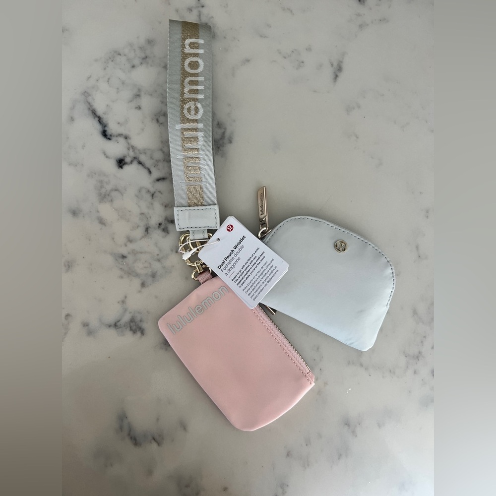 Lululemon Pink and Gray Wristlet Set NWT